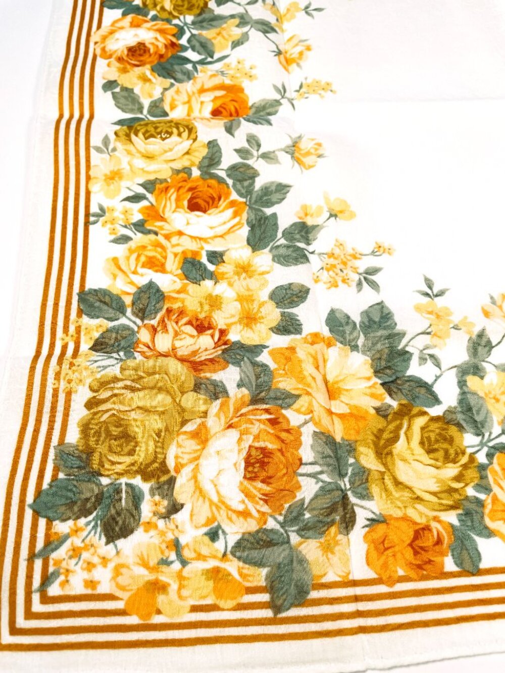 Vintage Yves Saint Laurent Cotton Floral Scarf – Rolled Hem - Picture 9 of 9